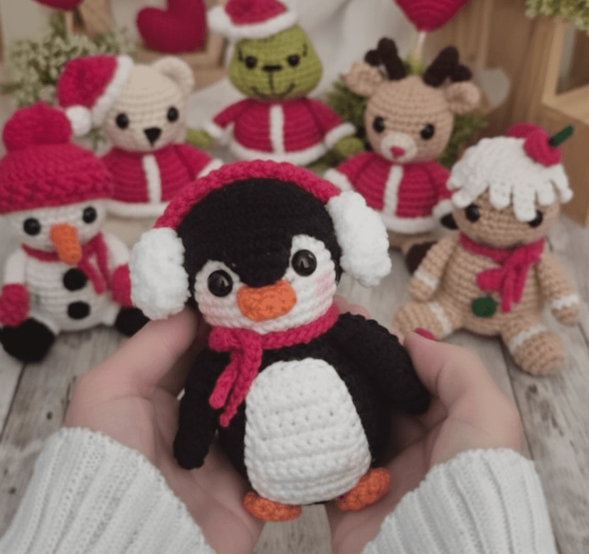 Enfeite de personagem Pinguim Natalino.