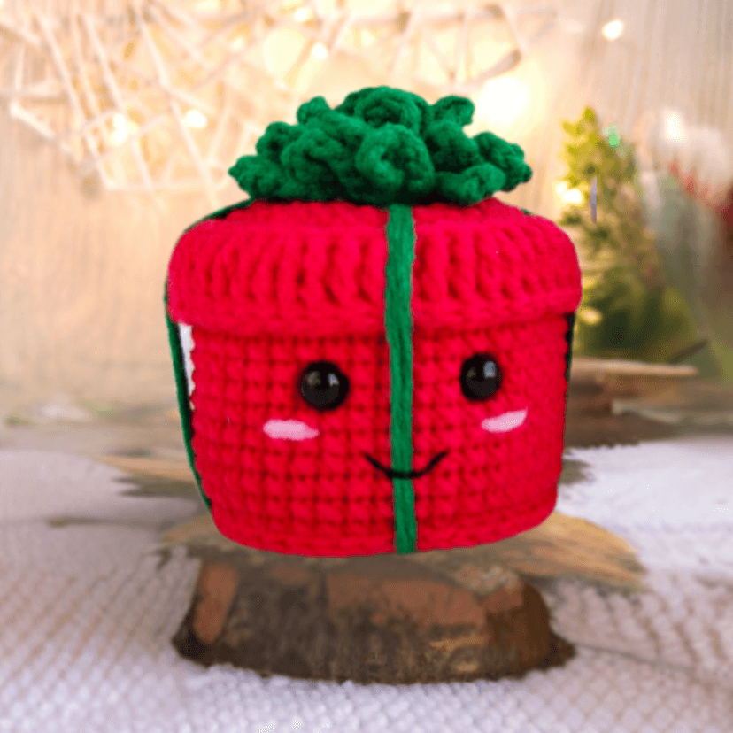 Enfeite de Natal de crochê: presentinho.